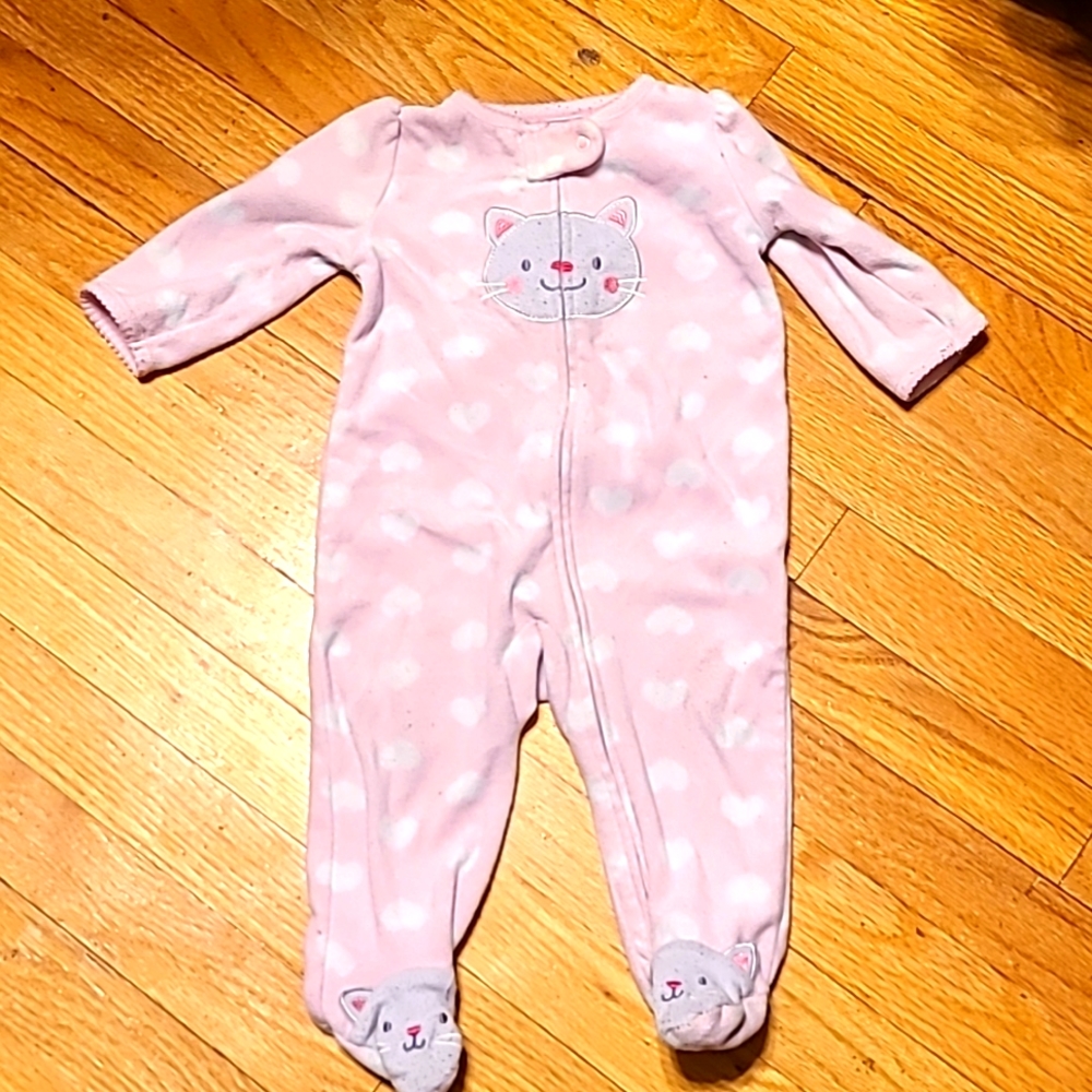 3 for $15 Baby girl 6-9 Mo fleece footed onesie